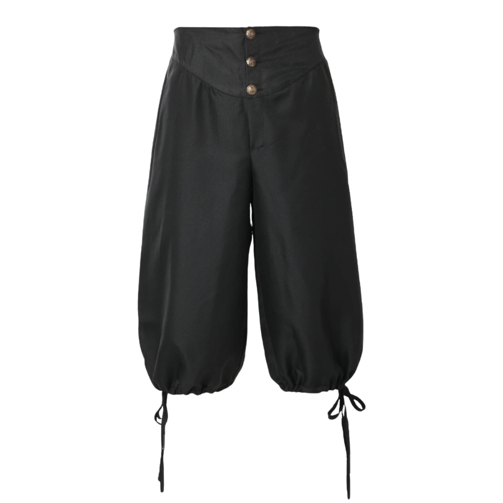 Renporium's black Pirate Breeches, pirate pants for Renaissance fairs and cosplay.