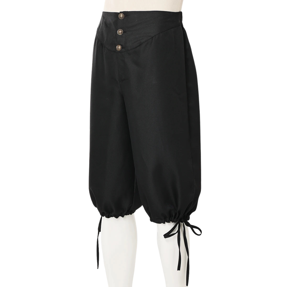 Renporium's black Pirate Breeches, pirate pants for Renaissance fairs and cosplay.