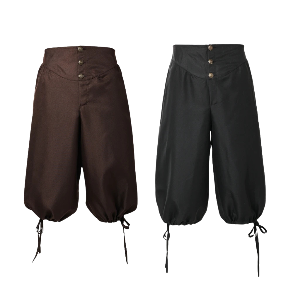 Renporium's brown and black Pirate Breeches, pirate pants for Renaissance fairs and cosplay.