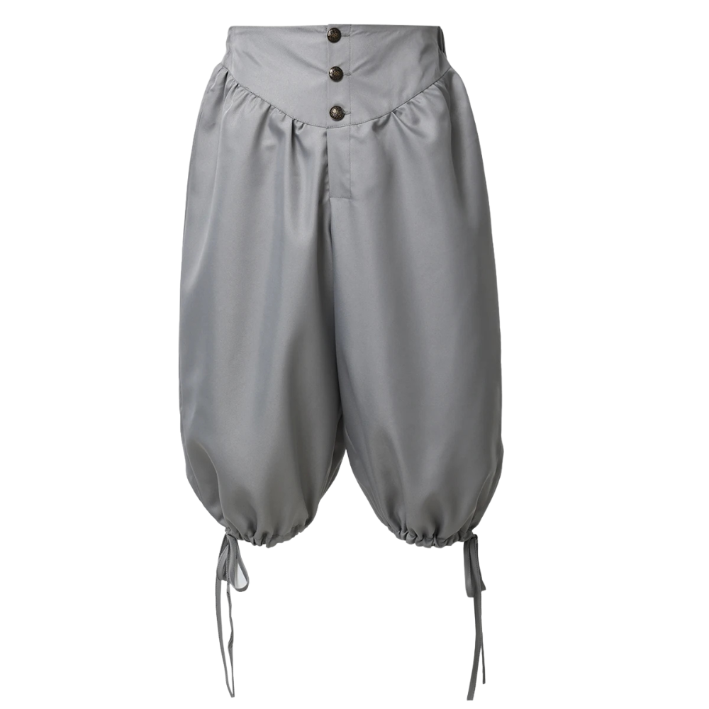 Renporium's gray Pirate Breeches, pirate pants for Renaissance fairs and cosplay.