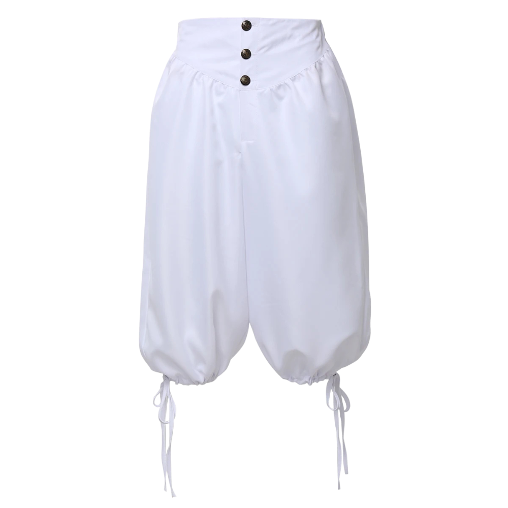 Renporium's white Pirate Breeches, pirate pants for Renaissance fairs and cosplay.