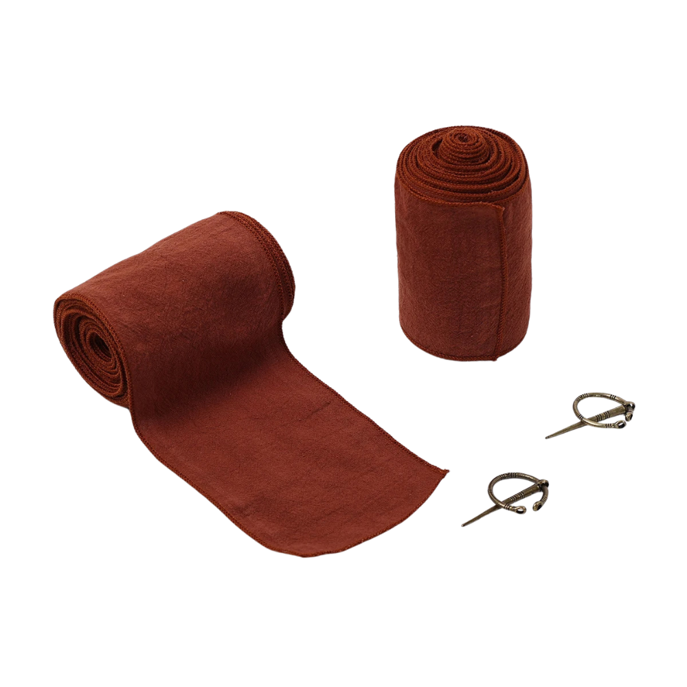 Renporium's Viking Leg Wraps in Brown. These leg wraps pair effortlessly with any medieval trousers to give your Viking look at any Renaissance Fair the perfect touch.