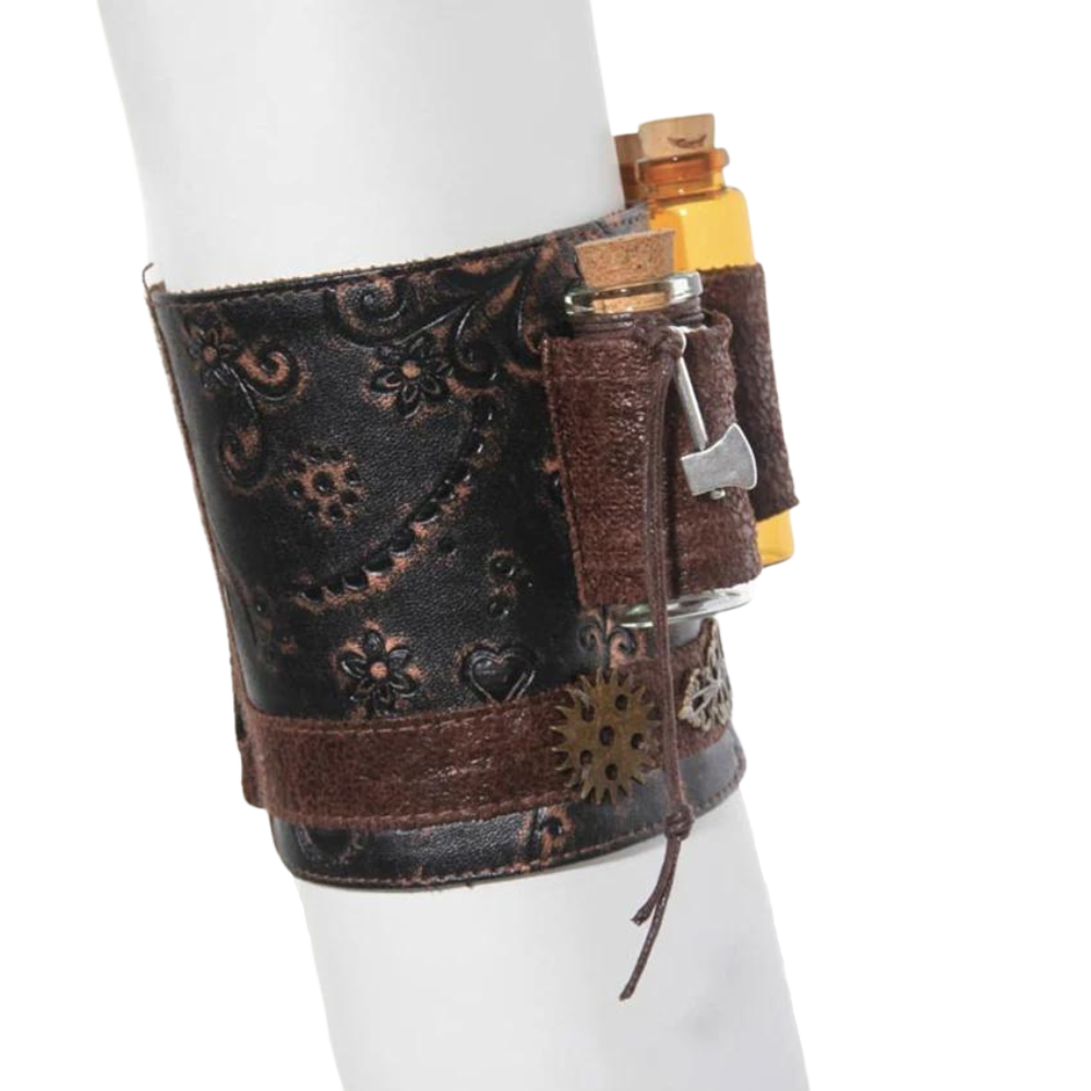 Three vial holster for belt, perfect as a renaissance fair accessory