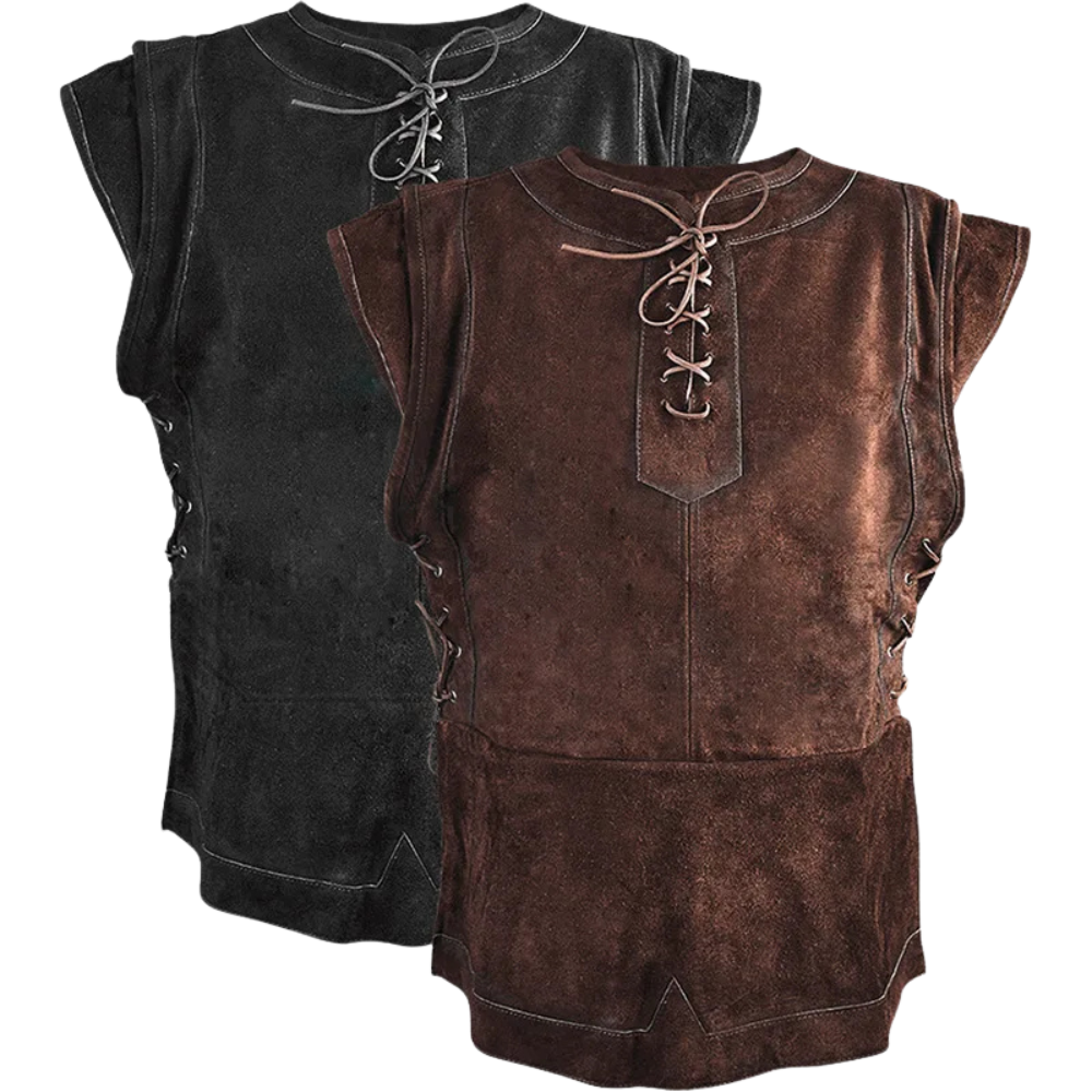 Black and brown Berserker Shirts, ideal for Viking or barbarian garb at your next Renaissance faire.