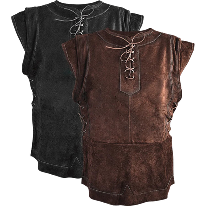 Black and brown Berserker Shirts, ideal for Viking or barbarian garb at your next Renaissance faire.