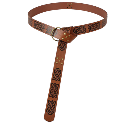 Brown Celtic belt, perfect for Renaissance faire and festival garb.