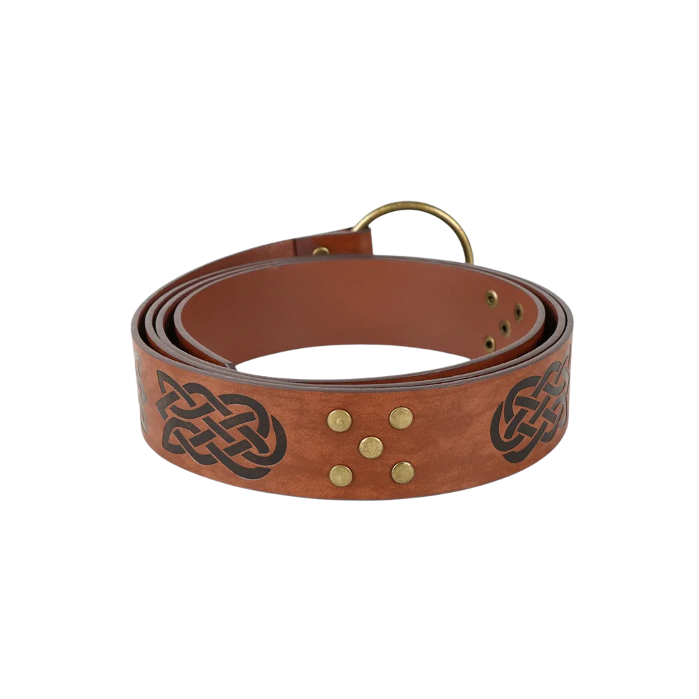 Brown Celtic belt, perfect for Renaissance faire and festival garb.