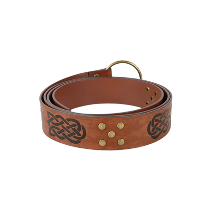 Brown Celtic belt, perfect for Renaissance faire and festival garb.