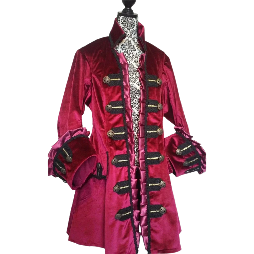 Crimson Captain's Coat, perfect pirate garb for Pirate's weekend at your favorite Renaissance festival.