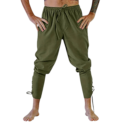 Green Medieval Trousers, great addition to any Renaissance faire outfit.