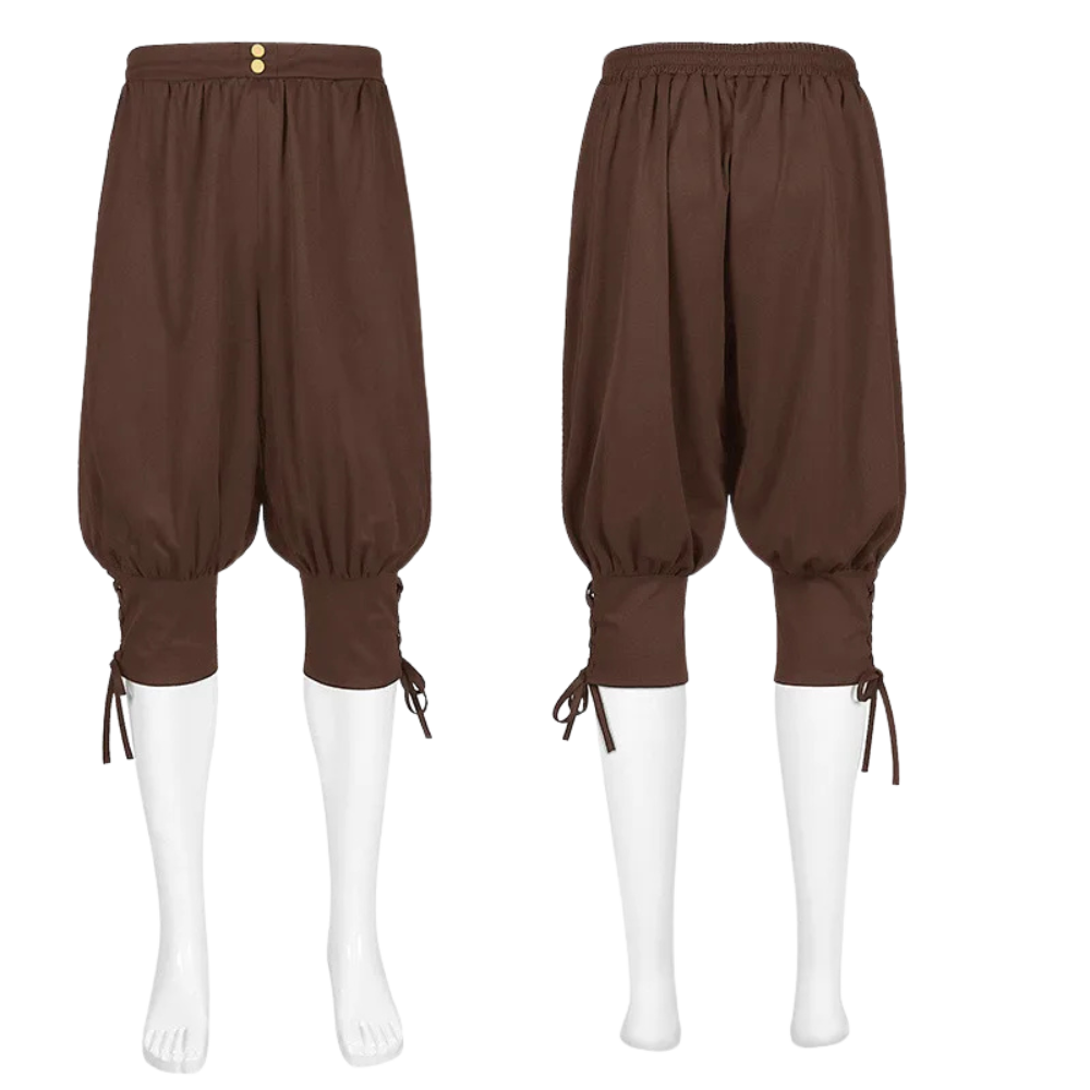 Brown Rogue's Knot Medieval Breeches; ideal general Renaissance festival pants.