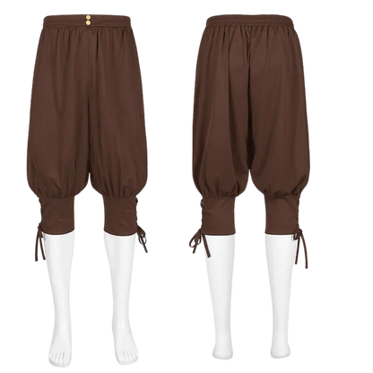 Brown Rogue's Knot Medieval Breeches; ideal general Renaissance festival pants.