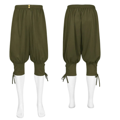 Olive green Rogue's Knot Medieval Breeches; great Renaissance fair pants.